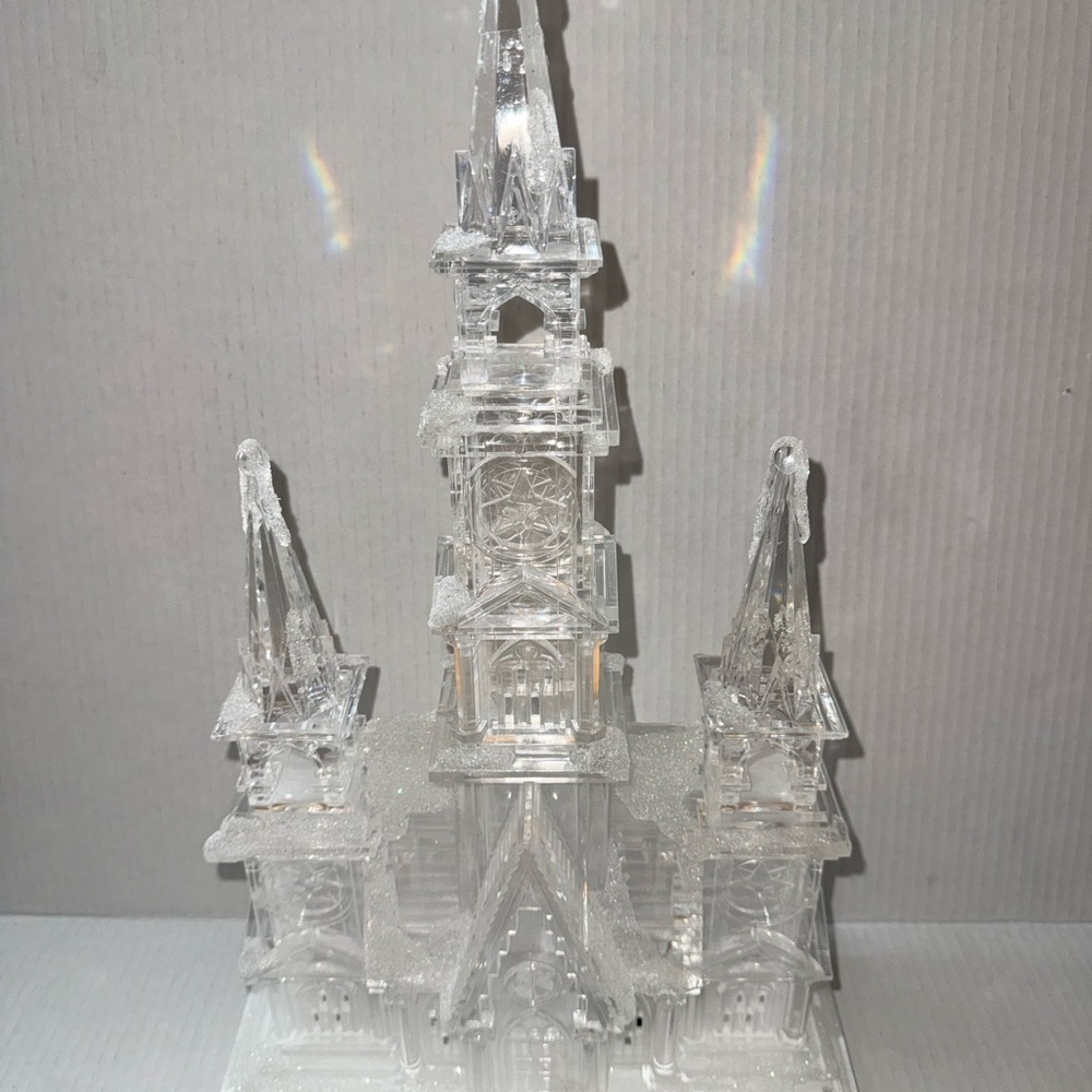 Christmas Tabletop Decor, LED Lighted Acrylic Christmas Cathedral Church,